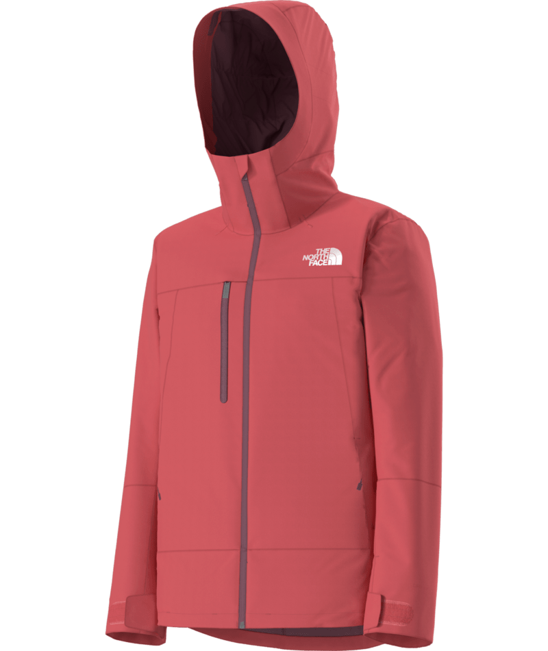 The North Face Red Hooded Full-Zip Jacket with Zip Chest Pocket