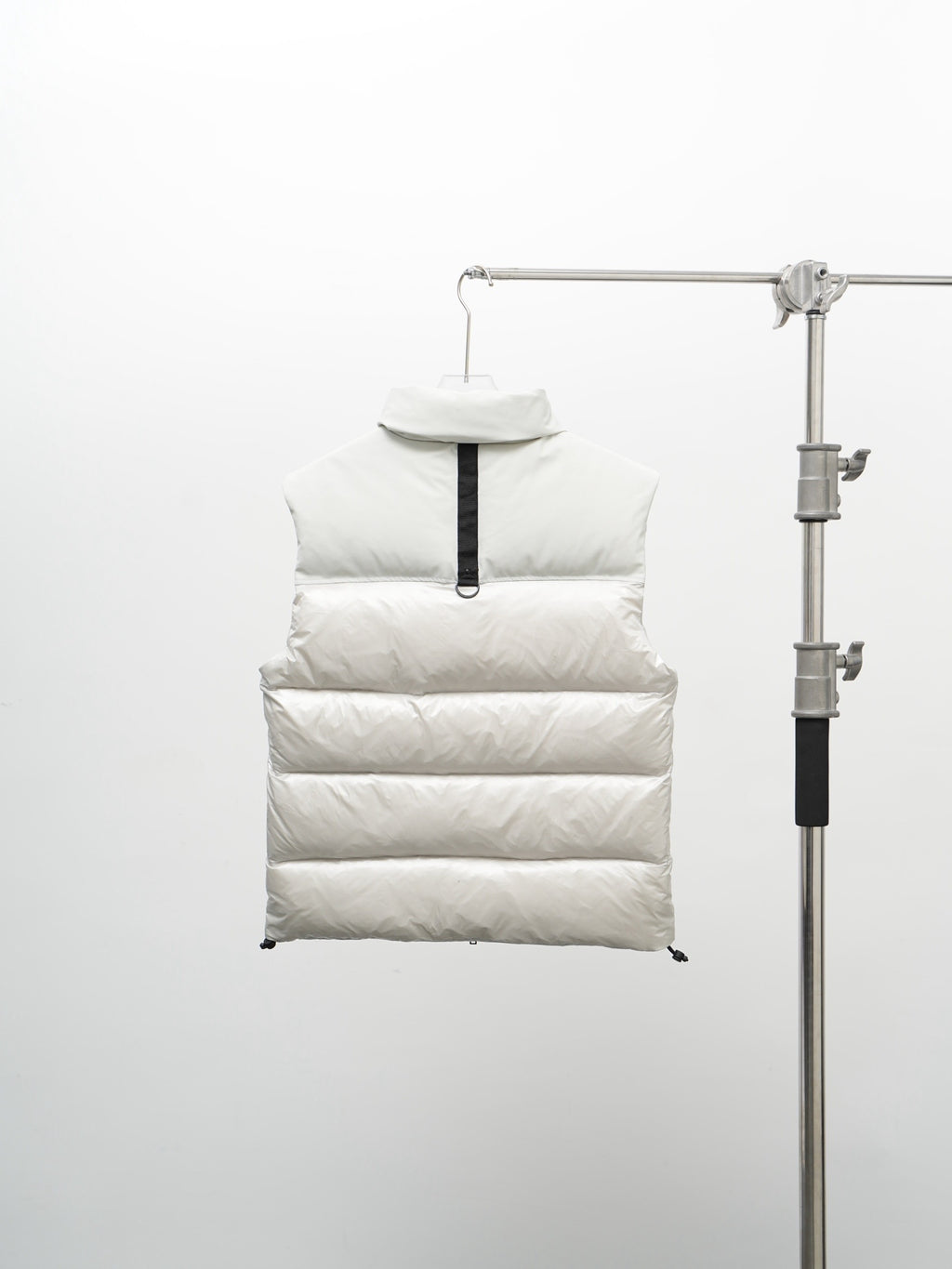 Moose Knuckles White Quilted Puffer Vest with Metal Logo
