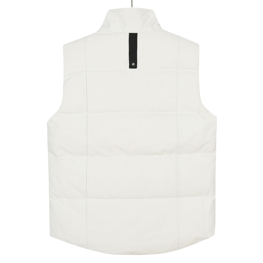 Moose Knuckles White Quilted Vest with Silver-Tone Studs