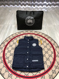 Canada Goose Navy Blue Quilted Puffer Vest with Printed Lining