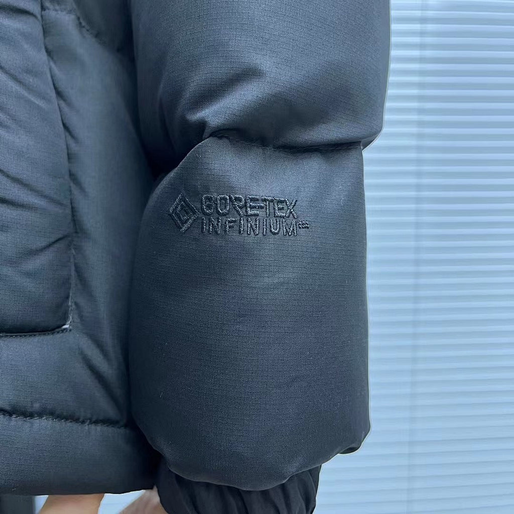 The North Face Black Hooded Quilted Puffer Jacket with Tonal Logos
