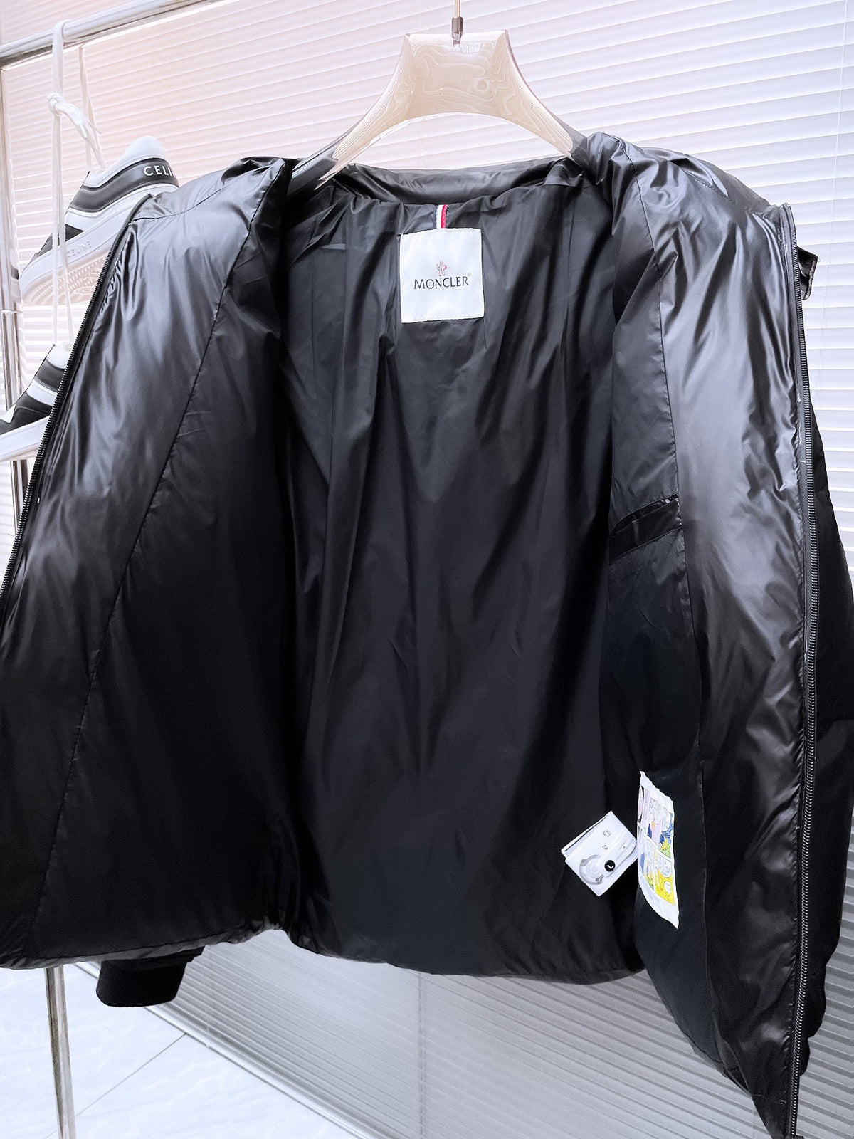 Moncler Black Hooded Puffer Jacket with Contrast Back Logo