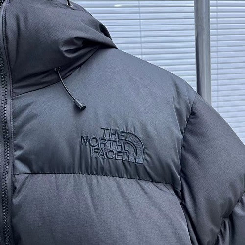 The North Face Black Hooded Quilted Puffer Jacket with Tonal Logos