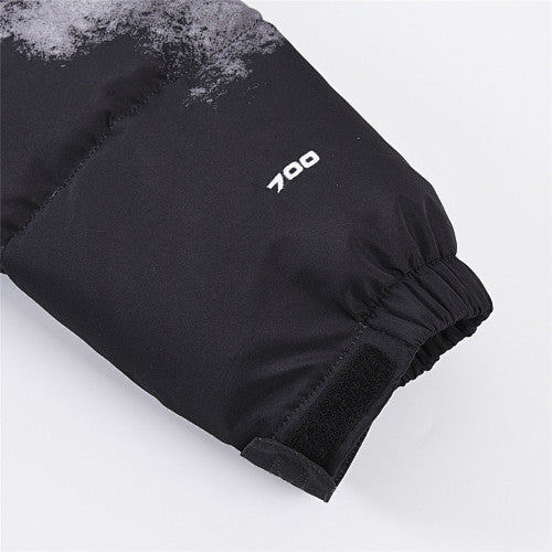The North Face Black and White Cloud Print Stand-Collar Puffer Jacket