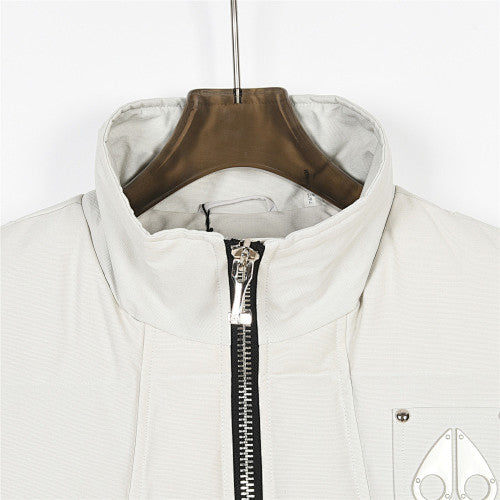 Moose Knuckles White Quilted Vest with Silver-Tone Studs