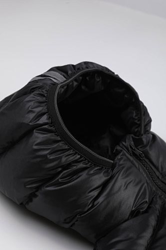 Canada Goose Black Hooded Quilted Puffer Jacket with Contrast Stripe Details
