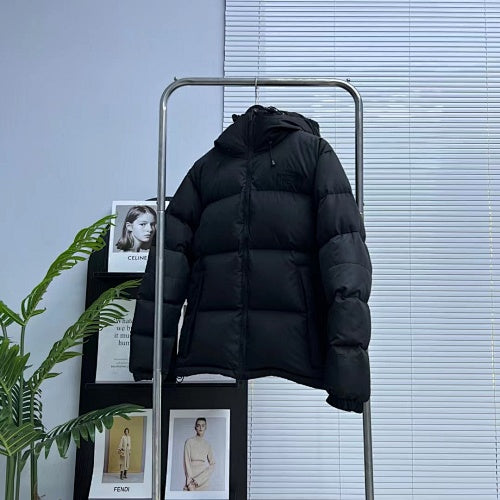 The North Face Black Hooded Quilted Puffer Jacket with Tonal Logos