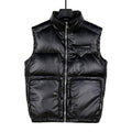 Prada Black Glossy Quilted Puffer Vest with Zip Pockets