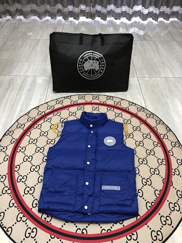 Canada Goose Royal Blue Quilted Puffer Vest with Printed Lining