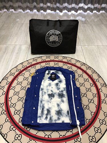 Canada Goose Royal Blue Quilted Puffer Vest with Printed Lining