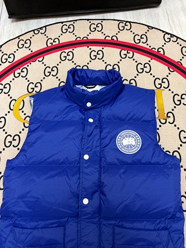 Canada Goose Royal Blue Quilted Puffer Vest with Printed Lining