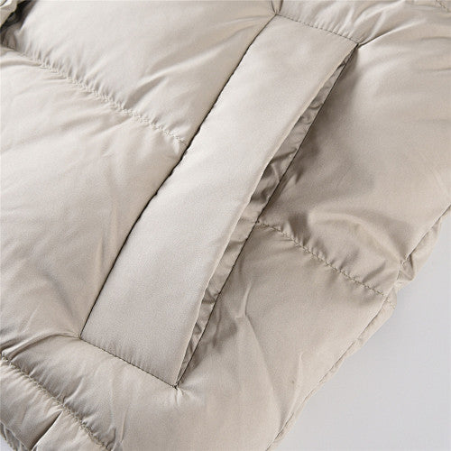 Lululemon Taupe Beige Hooded Quilted Puffer Jacket with Tonal Logo