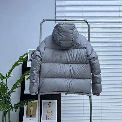 The North Face Steel Gray Hooded Quilted Puffer Jacket
