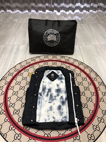 Canada Goose Black Quilted Puffer Vest with Printed Lining