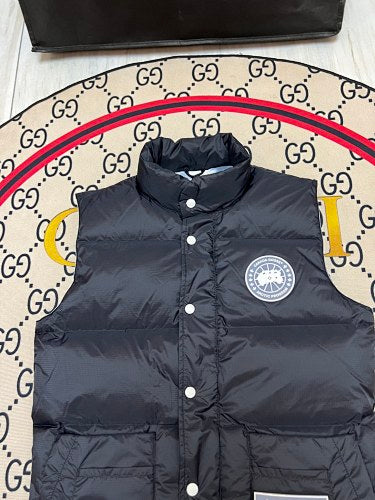 Canada Goose Black Quilted Puffer Vest with Printed Lining