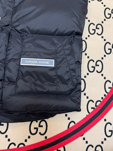 Canada Goose Black Quilted Puffer Vest with Printed Lining