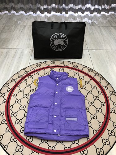 Canada Goose Purple Quilted Puffer Vest with Printed Lining