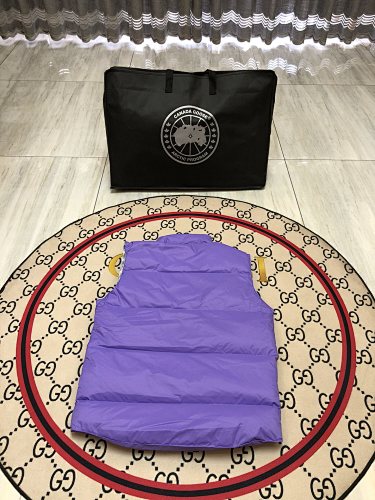 Canada Goose Purple Quilted Puffer Vest with Printed Lining