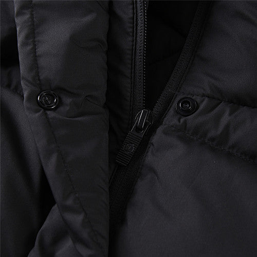 Lululemon Black Hooded Quilted Puffer Jacket with Tonal Logo