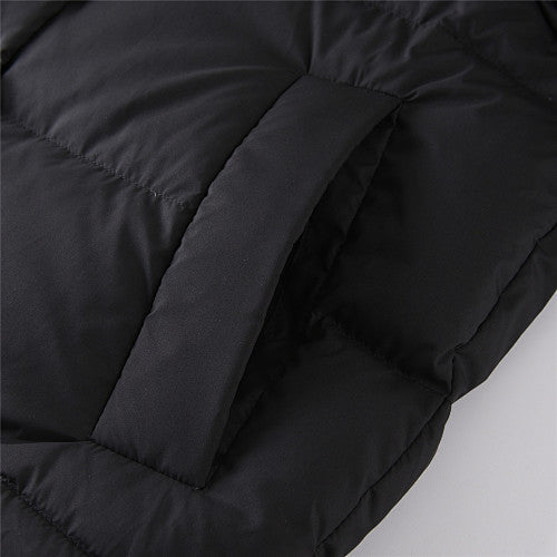 Lululemon Black Hooded Quilted Puffer Jacket with Tonal Logo