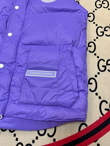 Canada Goose Purple Quilted Puffer Vest with Printed Lining