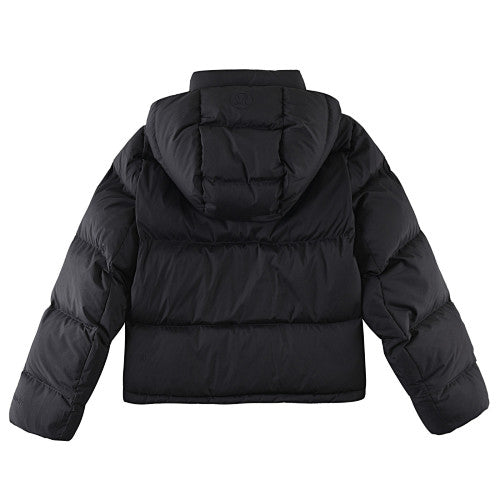 Lululemon Black Hooded Quilted Puffer Jacket with Tonal Logo
