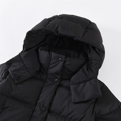 Lululemon Black Hooded Quilted Puffer Jacket with Tonal Logo