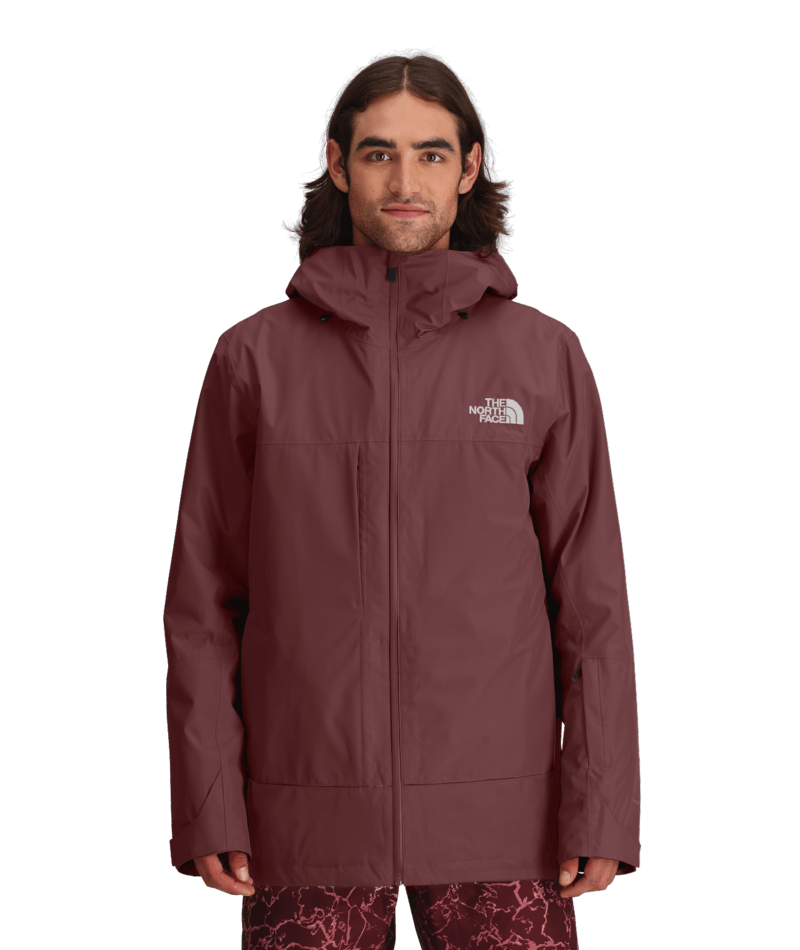 The North Face Burgundy Hooded Zip Jacket with Quilted Inner Layer