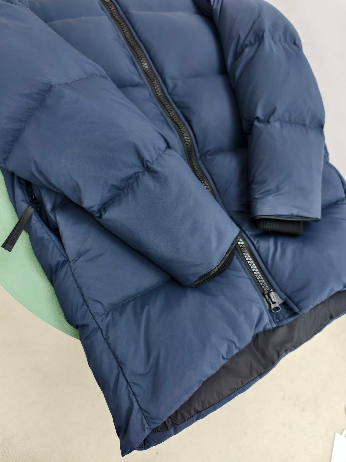 Canada Goose Navy Blue Hooded Puffer Jacket with Contrast Back Detail