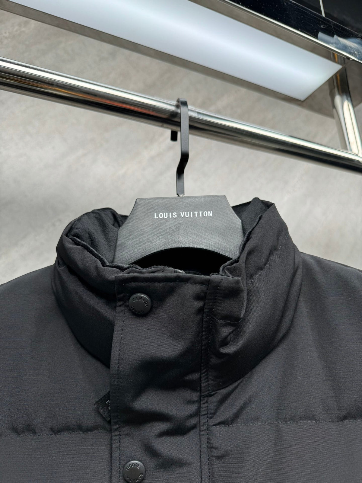 Canada Goose Black Quilted Puffer Vest with Tonal Chest Badge