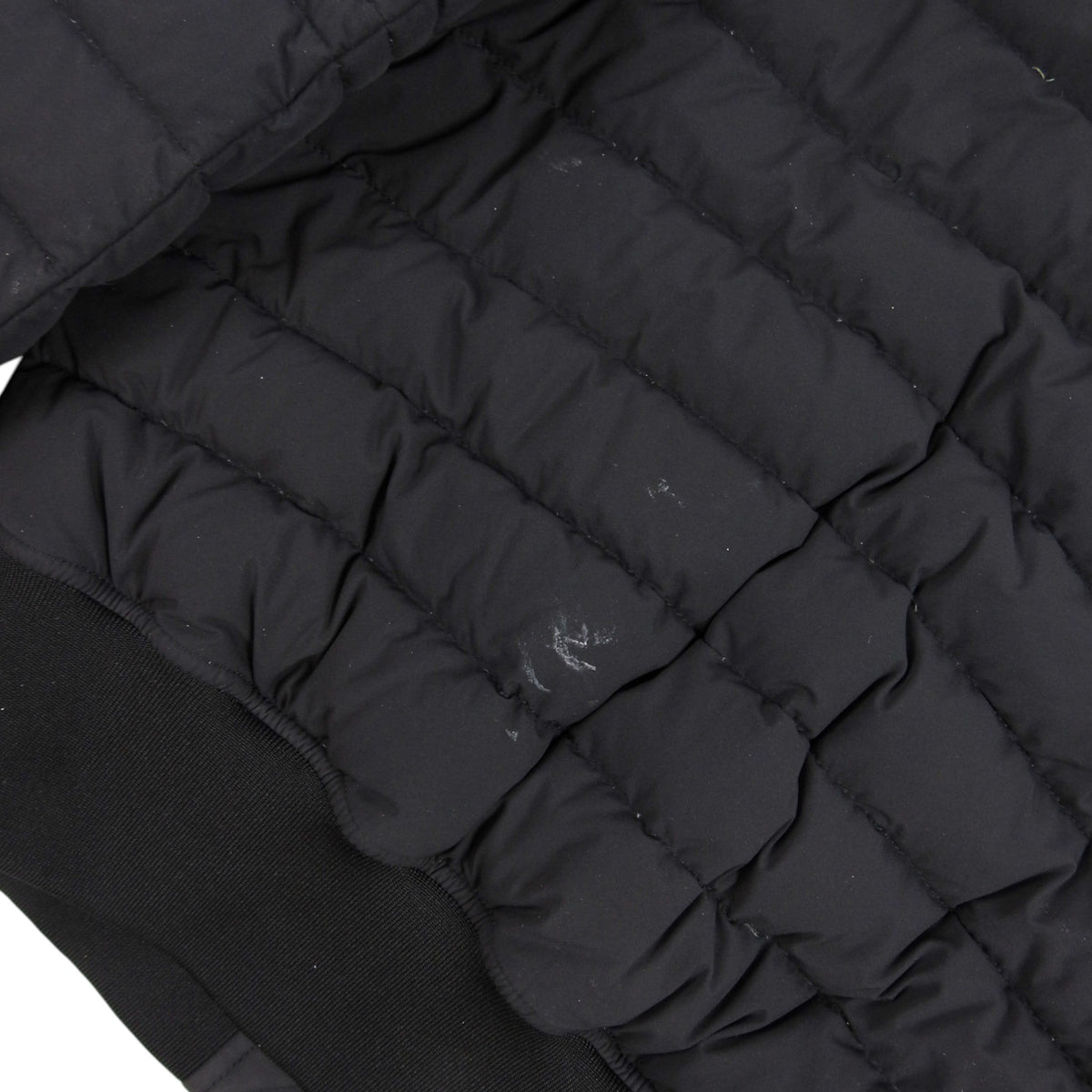 Moose Knuckles Charcoal Gray Quilted Bomber Jacket with Ribbed Trim