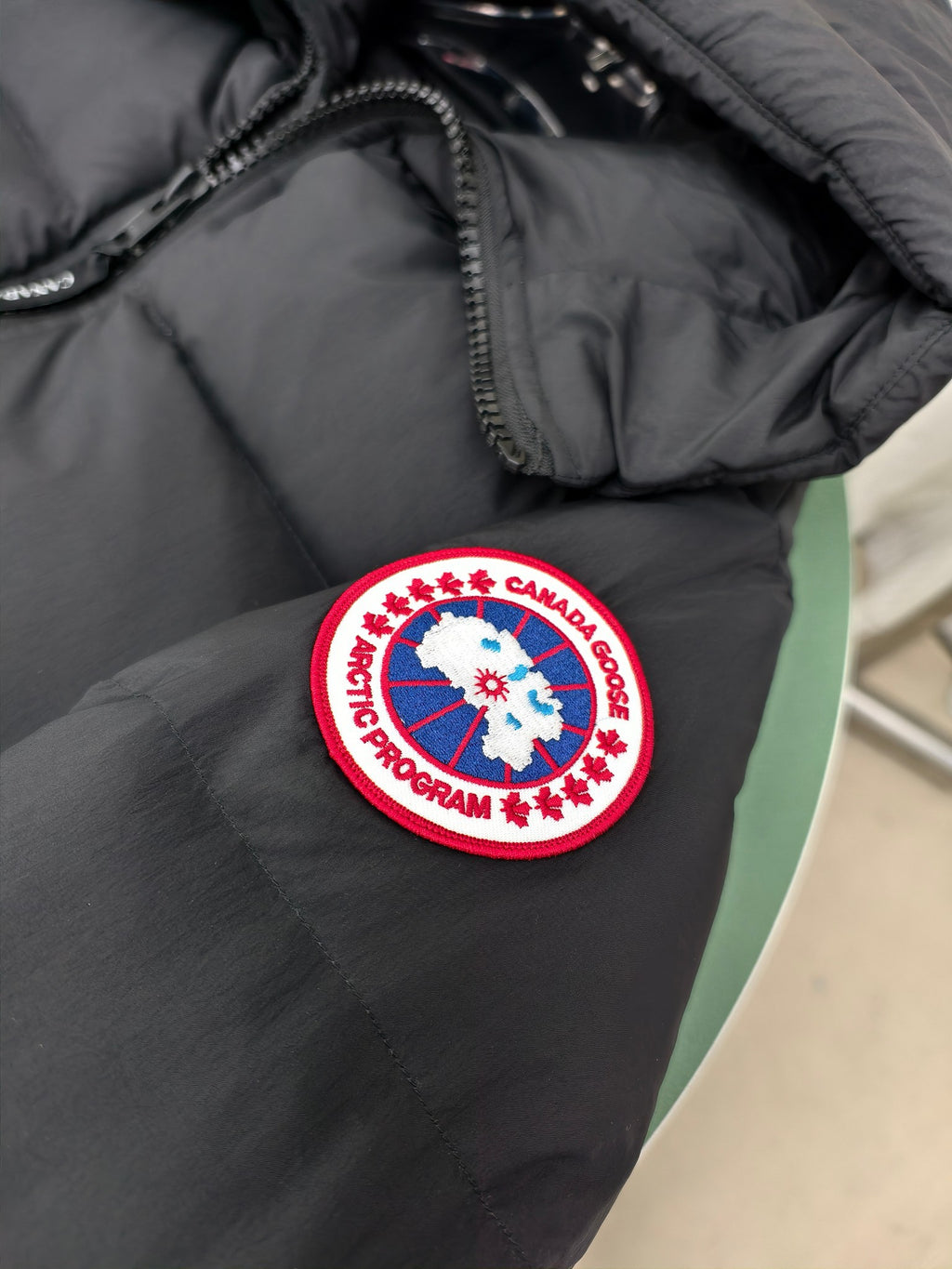 Canada Goose Black Hooded Puffer Jacket with Contrast Back Detail