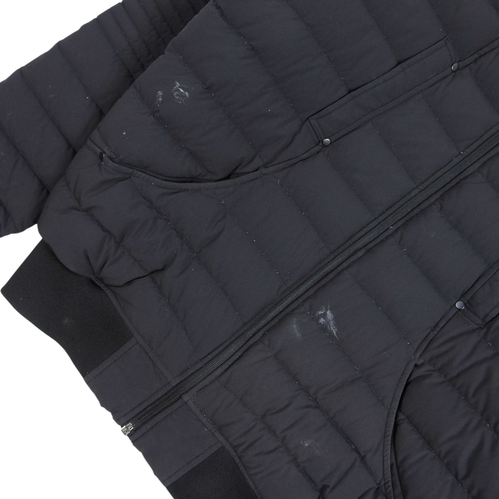 Moose Knuckles Charcoal Gray Quilted Bomber Jacket with Ribbed Trim