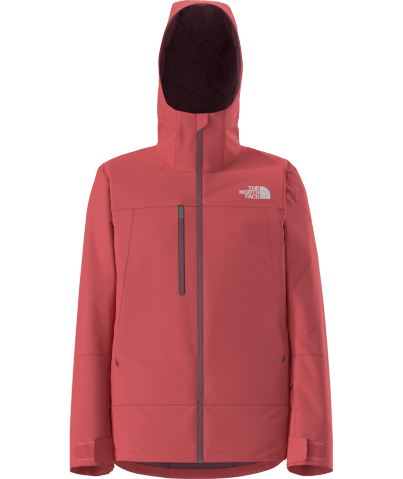 The North Face Red Hooded Full-Zip Jacket with Zip Chest Pocket