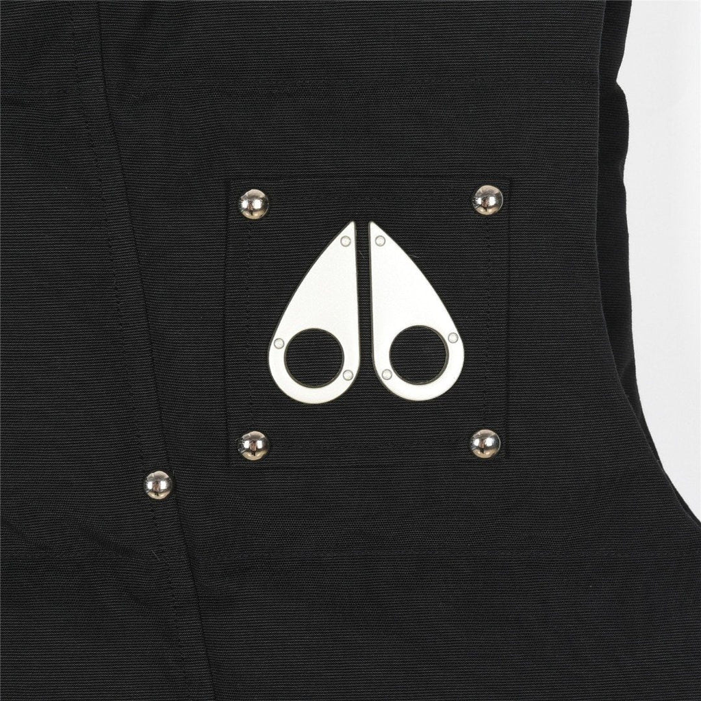 Moose Knuckles Black Quilted Puffer Vest with Silver-Tone Studs