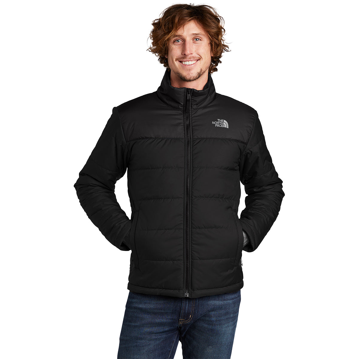The North Face Black Stand-Collar Quilted Puffer Jacket