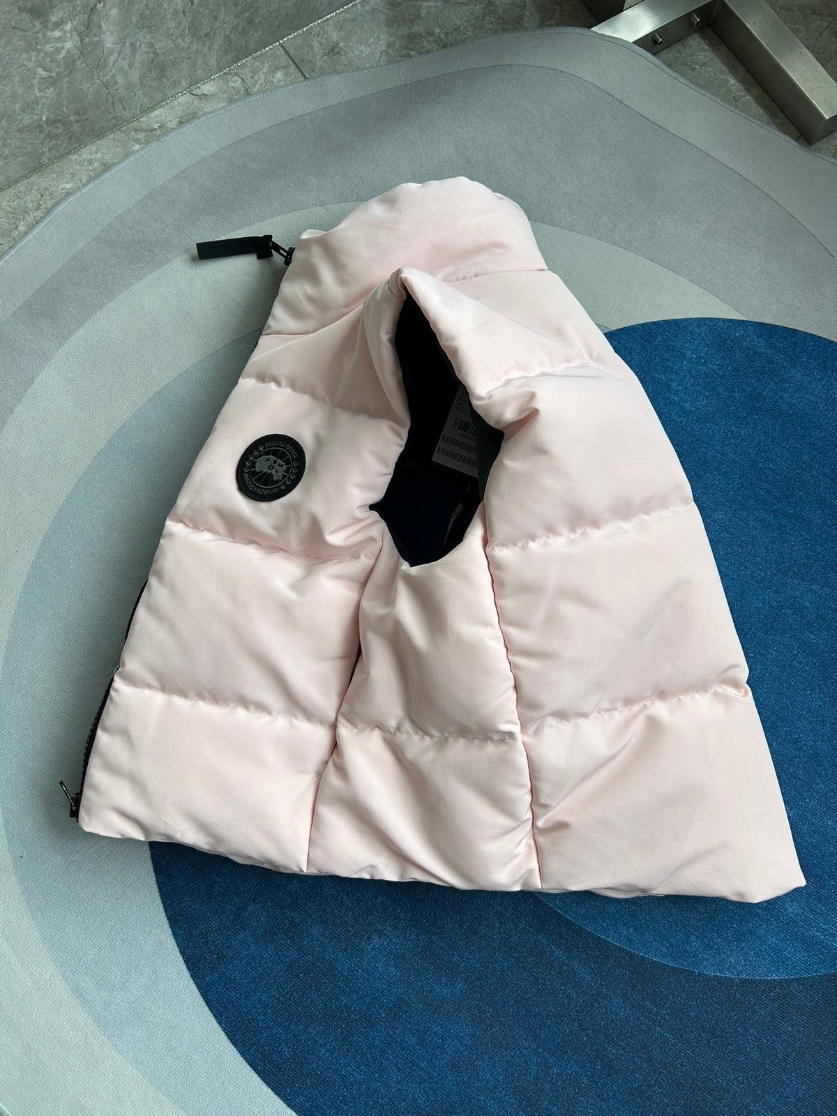 Canada Goose Pale Blush Pink Quilted Puffer Vest with Black Badge