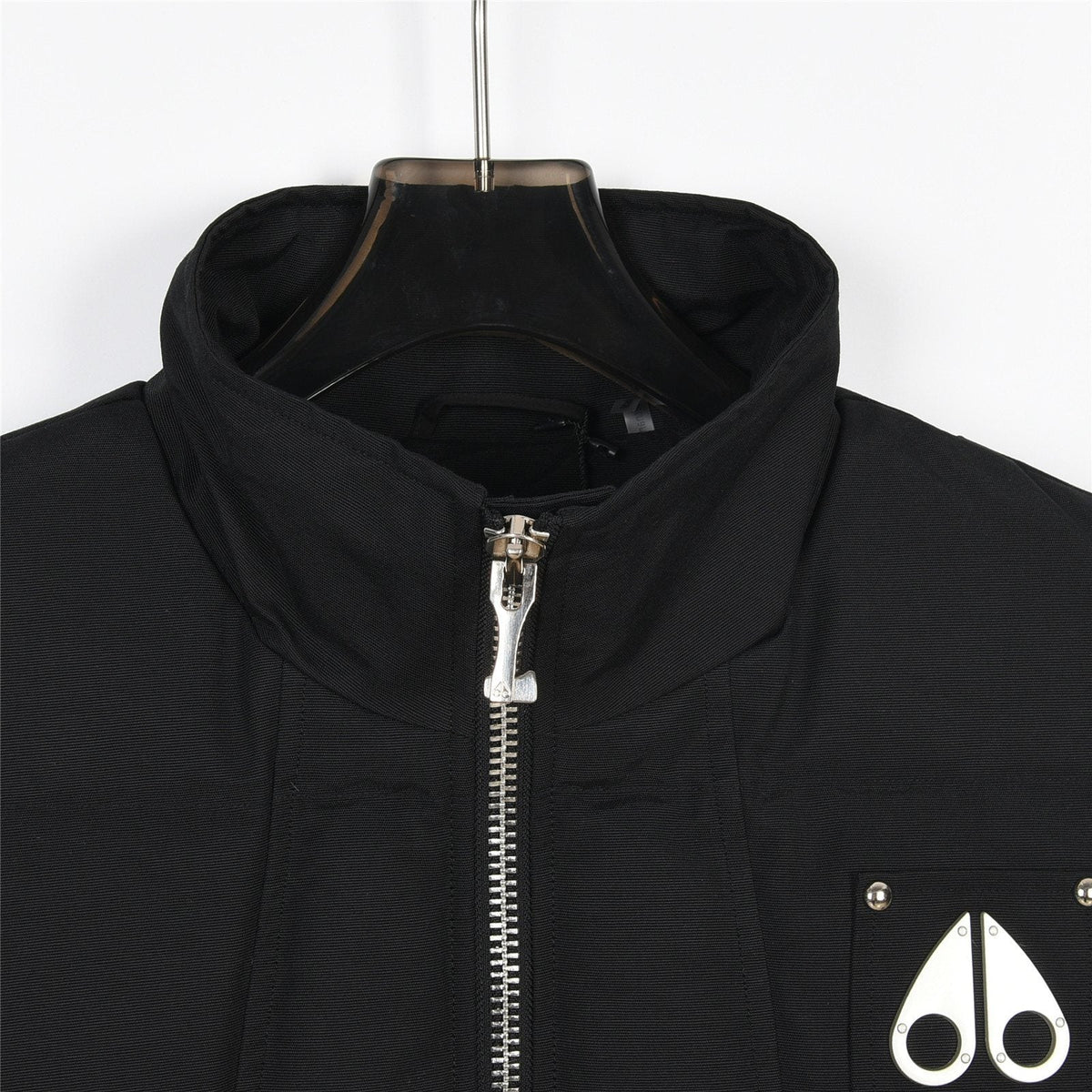 Moose Knuckles Black Quilted Puffer Vest with Silver-Tone Studs