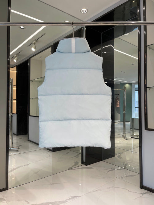Canada Goose Ice Blue Quilted Puffer Vest with White Badge