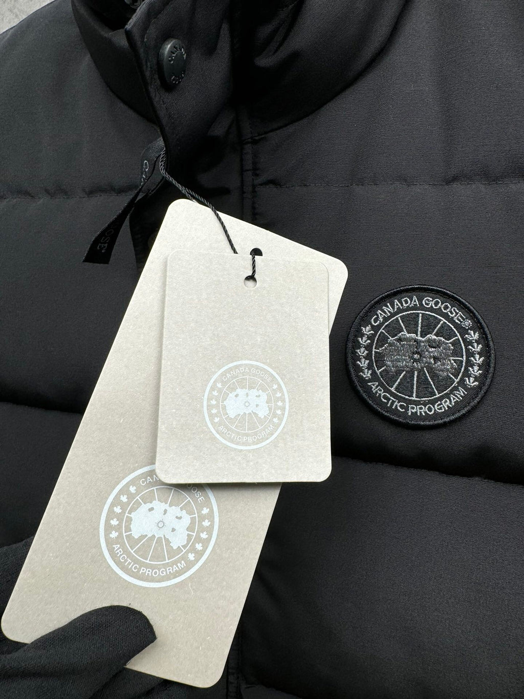 Canada Goose Black Quilted Puffer Vest with Tonal Chest Badge