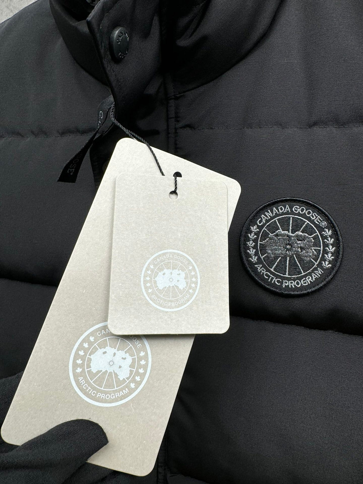 Canada Goose Black Quilted Puffer Vest with Tonal Chest Badge