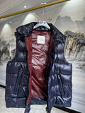 Moncler Navy Blue Glossy Quilted Puffer Vest