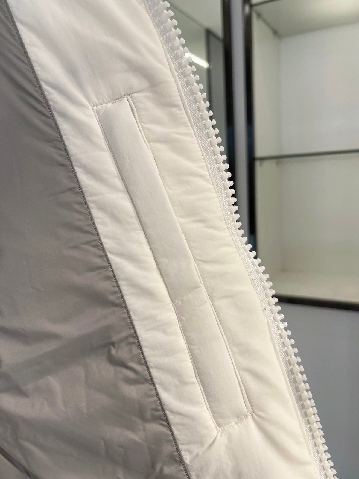 Canada Goose White Quilted Puffer Vest with Tonal Chest Badge