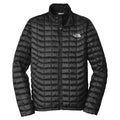 The North Face Black Stand-Collar Grid-Quilted Zip Jacket