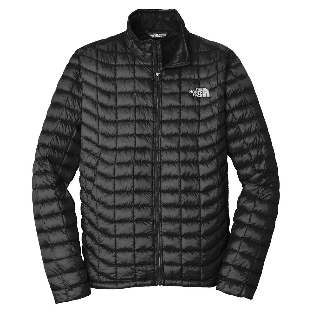 The North Face Black Stand-Collar Grid-Quilted Zip Jacket