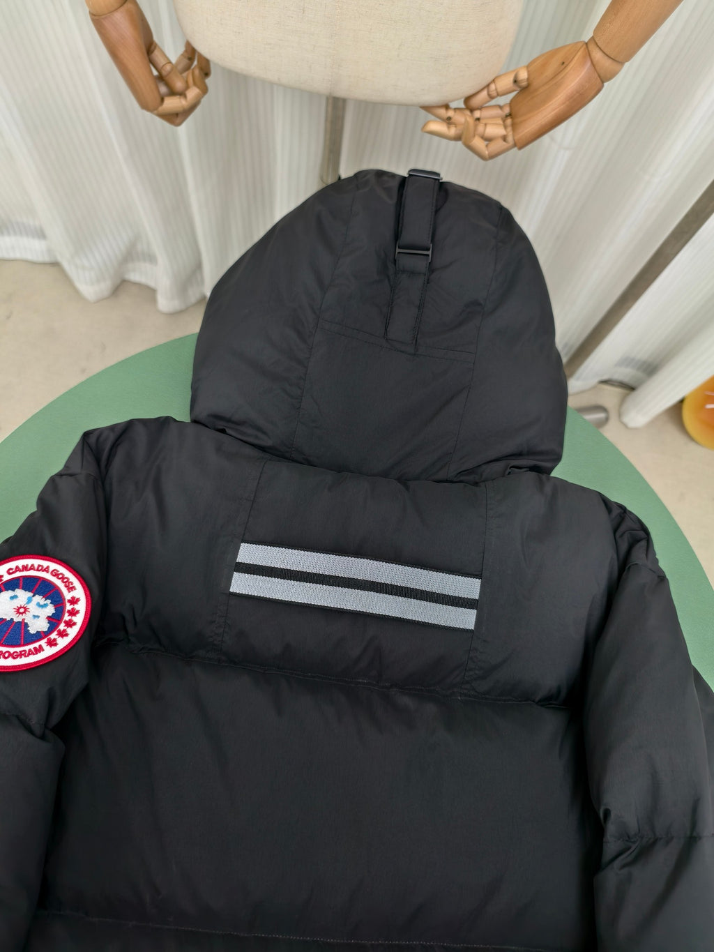 Canada Goose Black Hooded Puffer Jacket with Contrast Back Detail