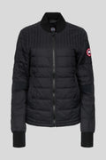Canada Goose Black Mixed-Quilt Stand-Collar Zip Jacket