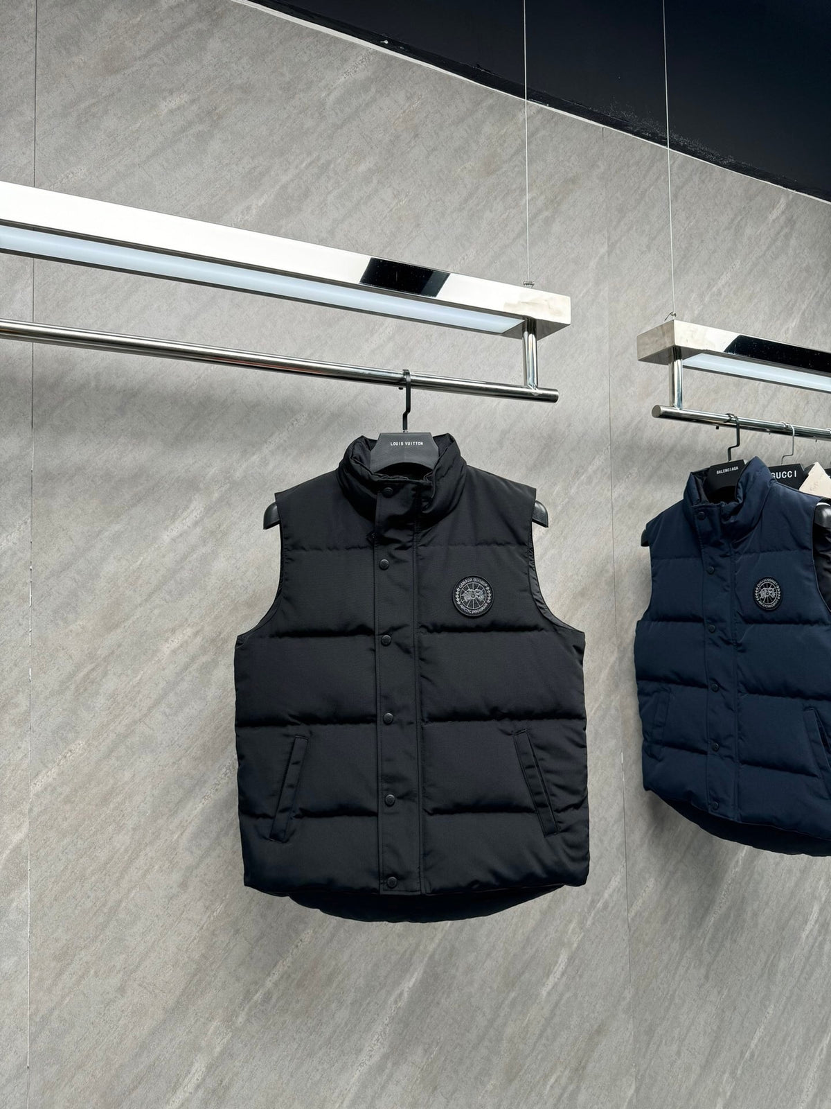 Canada Goose Black Quilted Puffer Vest with Tonal Chest Badge