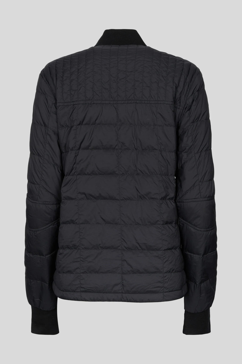 Canada Goose Black Mixed-Quilt Stand-Collar Zip Jacket