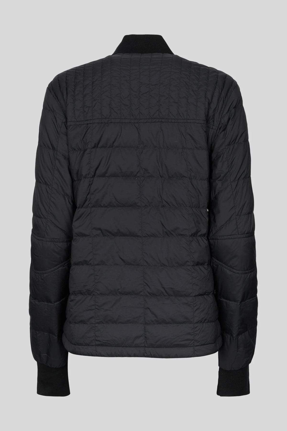 Canada Goose Black Mixed-Quilt Stand-Collar Zip Jacket
